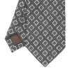 CRAVATTA SARTORIALE IN LINO GRIGIO SCURO Macrofantasia geometrica