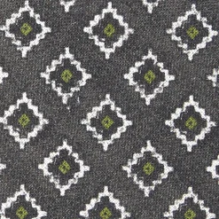 CRAVATTA SARTORIALE IN LINO GRIGIO SCURO Macrofantasia geometrica