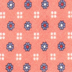 CRAVATTA SARTORIALE IN LINO ROSA Microfantasia fiore