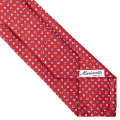 CRAVATTA SARTORIALE IN LINO BORDEAUX Microfantasia fiore