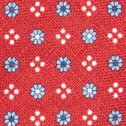 CRAVATTA SARTORIALE IN LINO BORDEAUX Microfantasia fiore