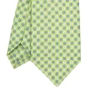CRAVATTA SARTORIALE IN LINO VERDE CHIARO Microfantasia fiore
