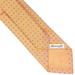 CRAVATTA SARTORIALE IN SETA JACQUARD ARANCIONE Microfantasia fiore