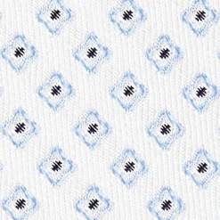 CRAVATTA SARTORIALE IN SETA JACQUARD BIANCA Microfantasia fiore