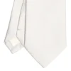 CRAVATTA SARTORIALE IN SETA JACQUARD BIANCA Tinta unita