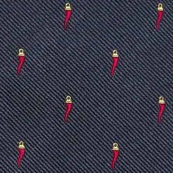 CRAVATTA SARTORIALE IN SETA JACQUARD BLU Con cornetto sparso