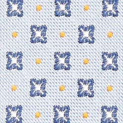 CRAVATTA SARTORIALE IN SETA JACQUARD AZZURRA Microfantasia fiore