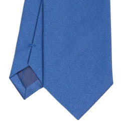 CRAVATTA SARTORIALE IN SETA JACQUARD BLUETTE Tinta unita