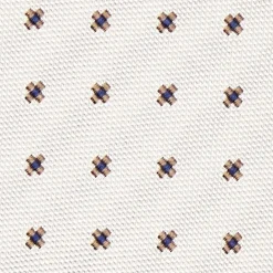 CRAVATTA SARTORIALE IN SETA JACQUARD BIANCA Microfantasia fiore
