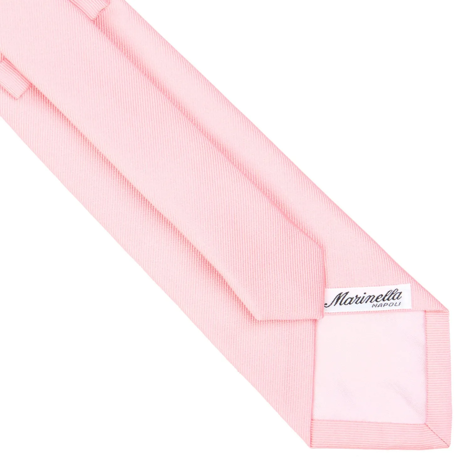 CRAVATTA SARTORIALE IN SETA JACQUARD ROSA Tinta unita