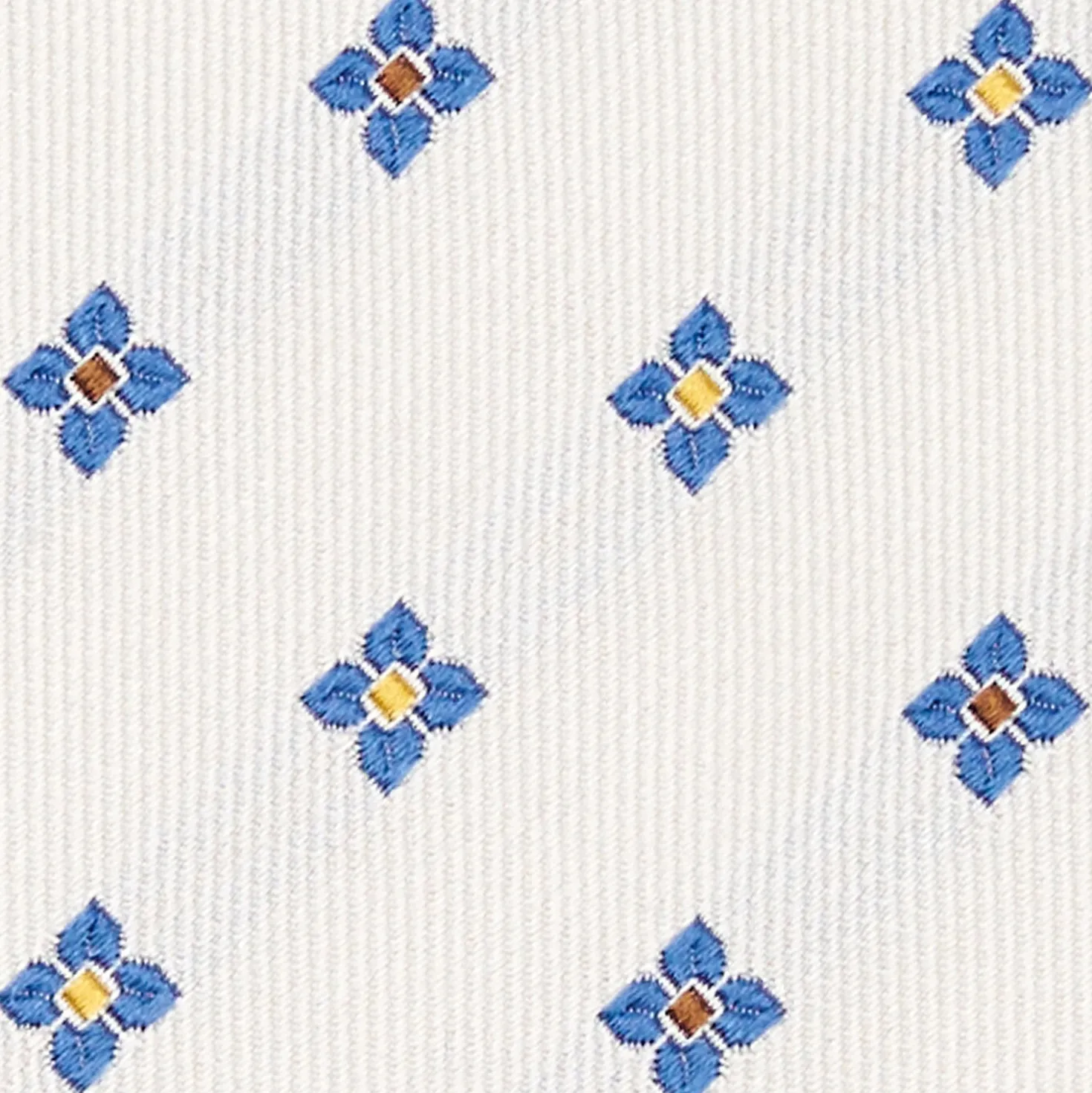 CRAVATTA SARTORIALE IN SETA JACQUARD BIANCA Macrofantasia fiore