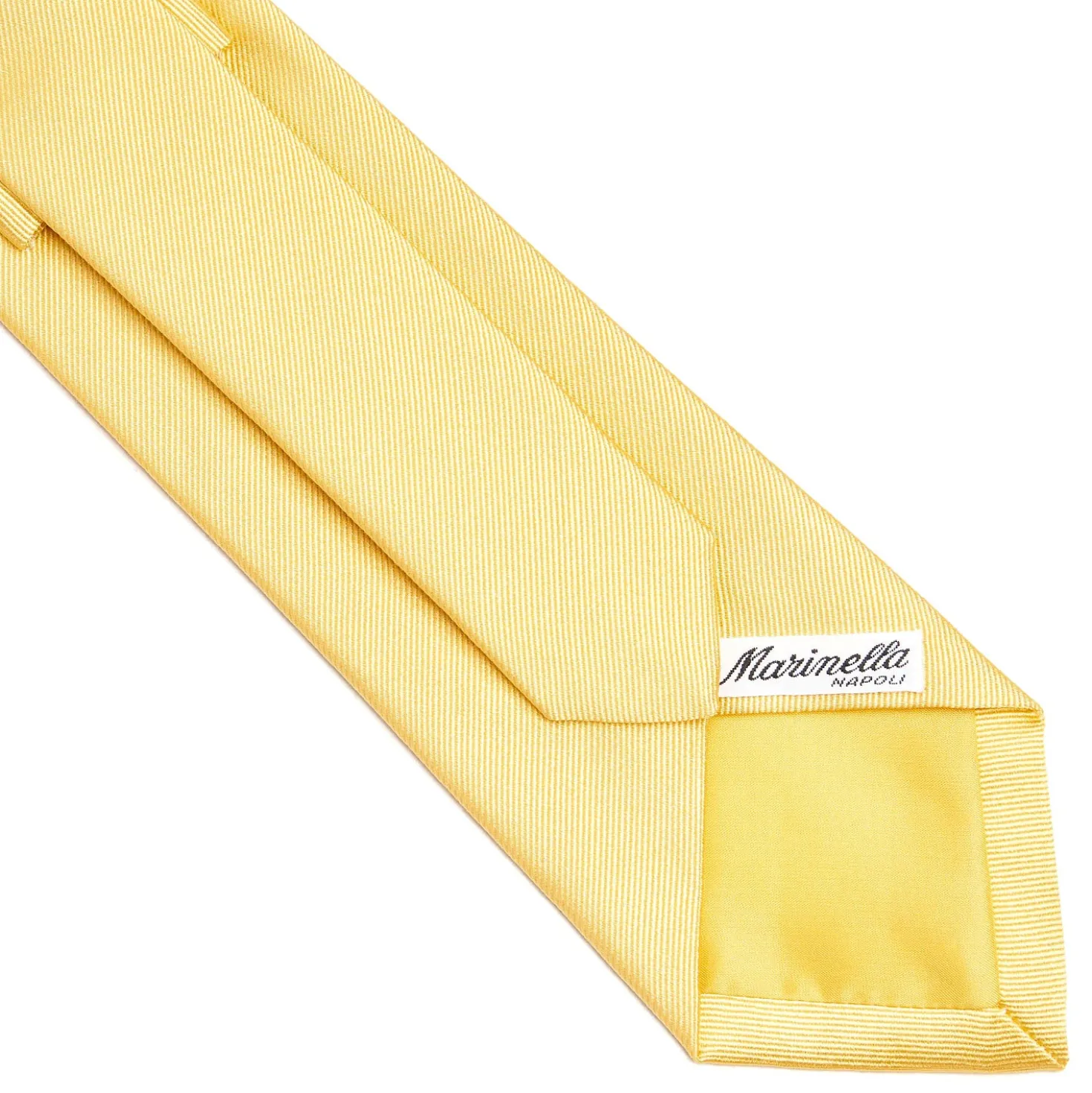 CRAVATTA SARTORIALE IN SETA JACQUARD GIALLA Tinta unita