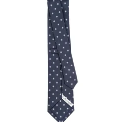 CRAVATTA SARTORIALE IN SETA JACQUARD BLU Con fiocco di neve