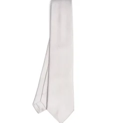 CRAVATTA SARTORIALE IN SETA JACQUARD GRIGIO CHIARO Tinta unita