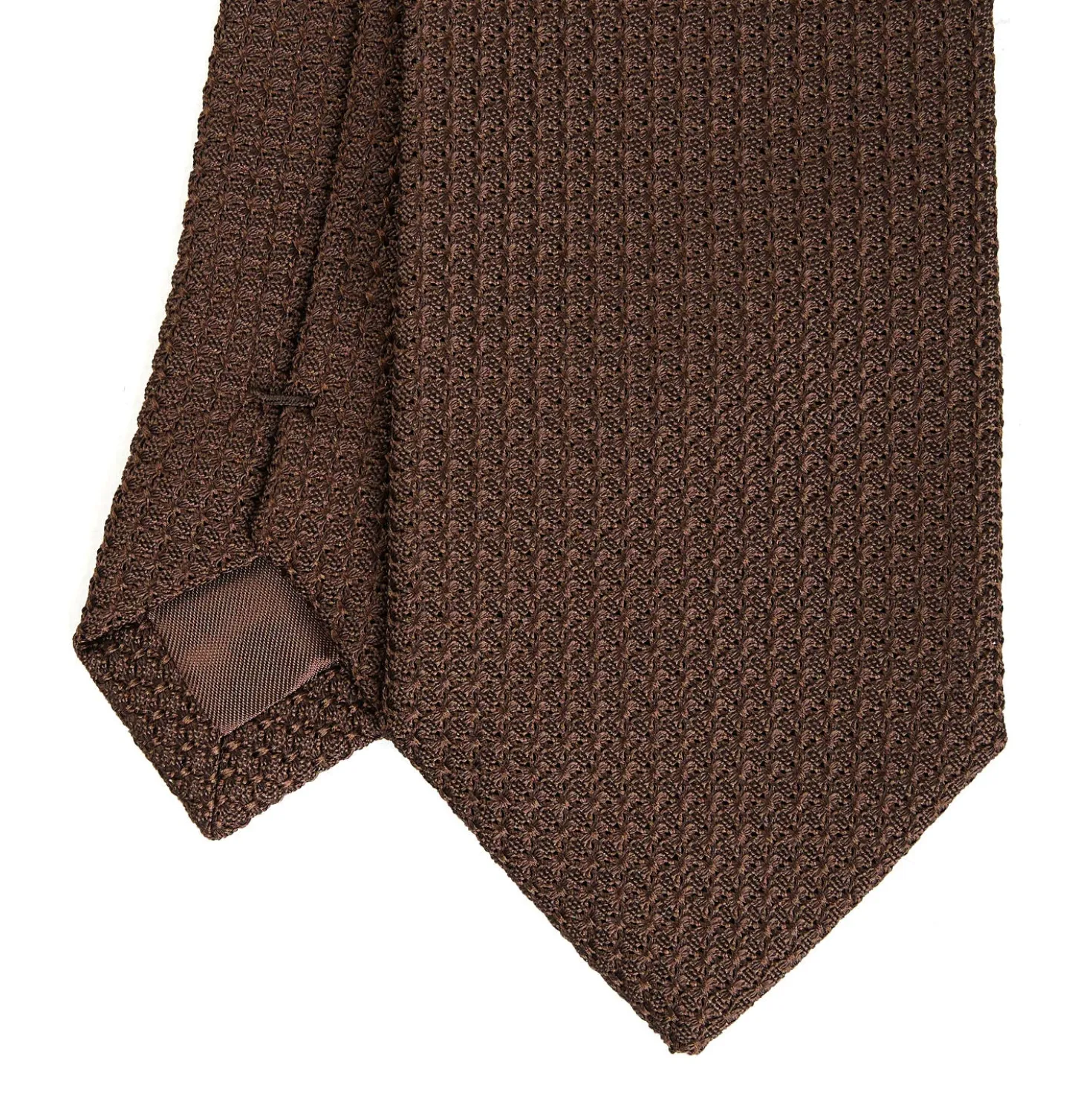 CRAVATTA SARTORIALE MARRONE SCURO In garza di seta
