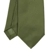 CRAVATTA SARTORIALE SETA JACQUARD VERDE OLIVA Tinta unita