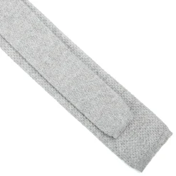 CRAVATTA TRICOT IN CASHMERE GRIGIO CHIARO Tinta unita