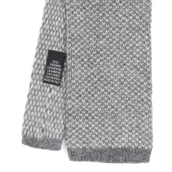 CRAVATTA TRICOT IN CASHMERE GRIGIO CHIARO Tinta unita