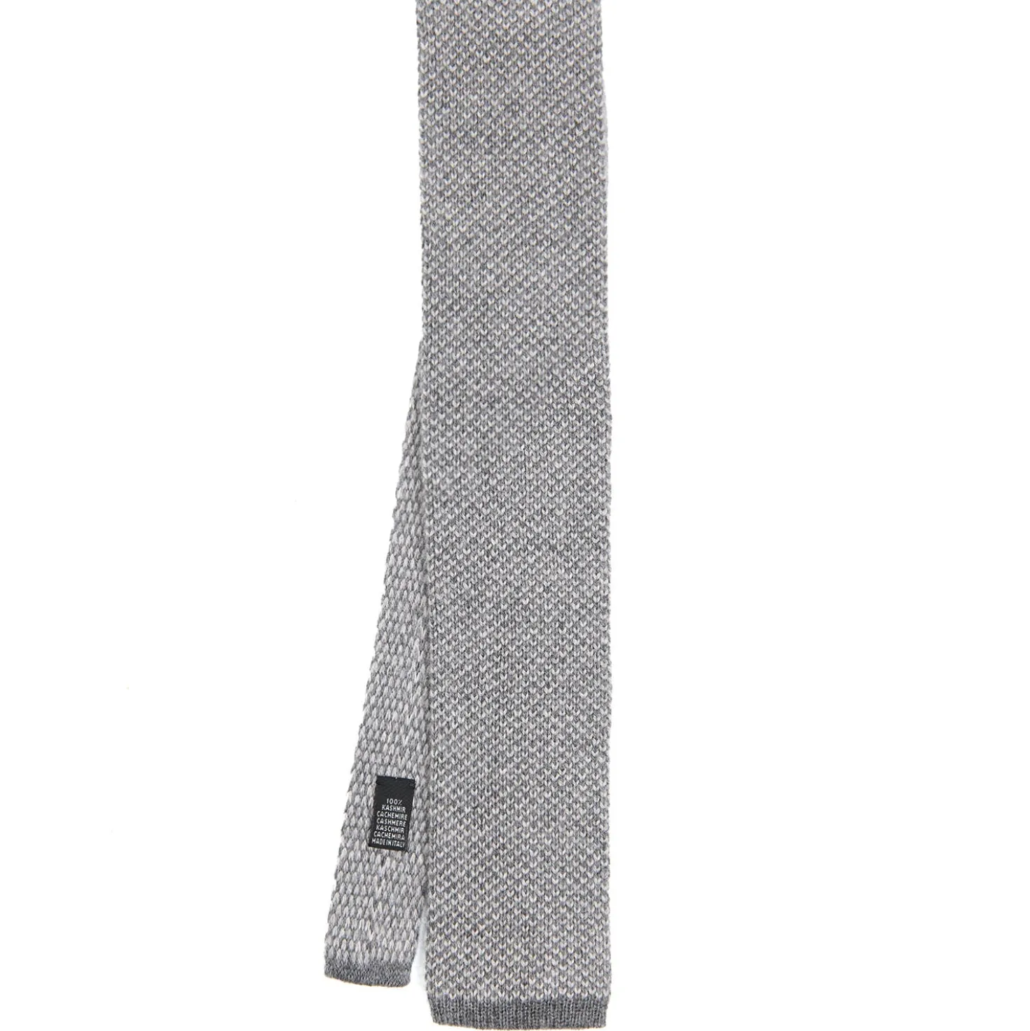 CRAVATTA TRICOT IN CASHMERE GRIGIO CHIARO Tinta unita