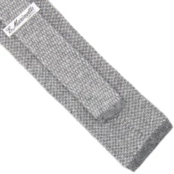 CRAVATTA TRICOT IN CASHMERE GRIGIO CHIARO Tinta unita
