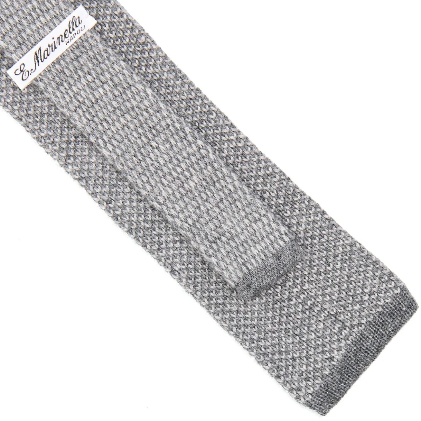 CRAVATTA TRICOT IN CASHMERE GRIGIO CHIARO Tinta unita