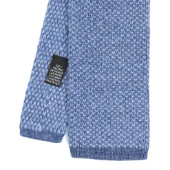 CRAVATTA TRICOT IN CASHMERE AZZURRO POLVERE Tinta unita