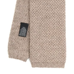 CRAVATTA TRICOT IN CASHMERE BEIGE Tinta unita