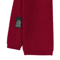 CRAVATTA TRICOT IN CASHMERE BORDEAUX Tinta unita