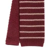 CRAVATTA TRICOT IN SETA BORDEAUX Rigata