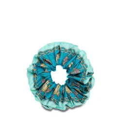 ELASTICO PER CAPELLI IN SETA AZZURRO Lucky elephant