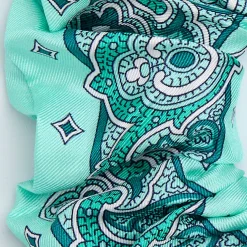 ELASTICO PER CAPELLI IN SETA VERDE CHIARO Motivo greca