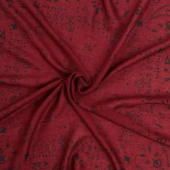 FOULARD IN LANA, CASHMERE E SETA 65 BORDEAUX Paisley