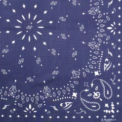 FOULARD IN LANA, CASHMERE E SETA 65 BLU SCURO Paisley