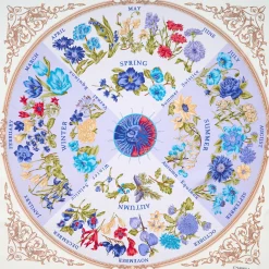FOULARD IN SETA 90 AZZURRO La ruota delle stagioni