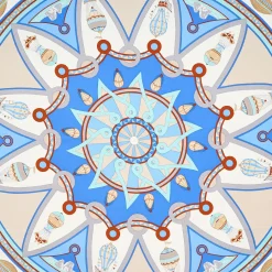 FOULARD IN SETA 90 AZZURRO Le mongolfiere