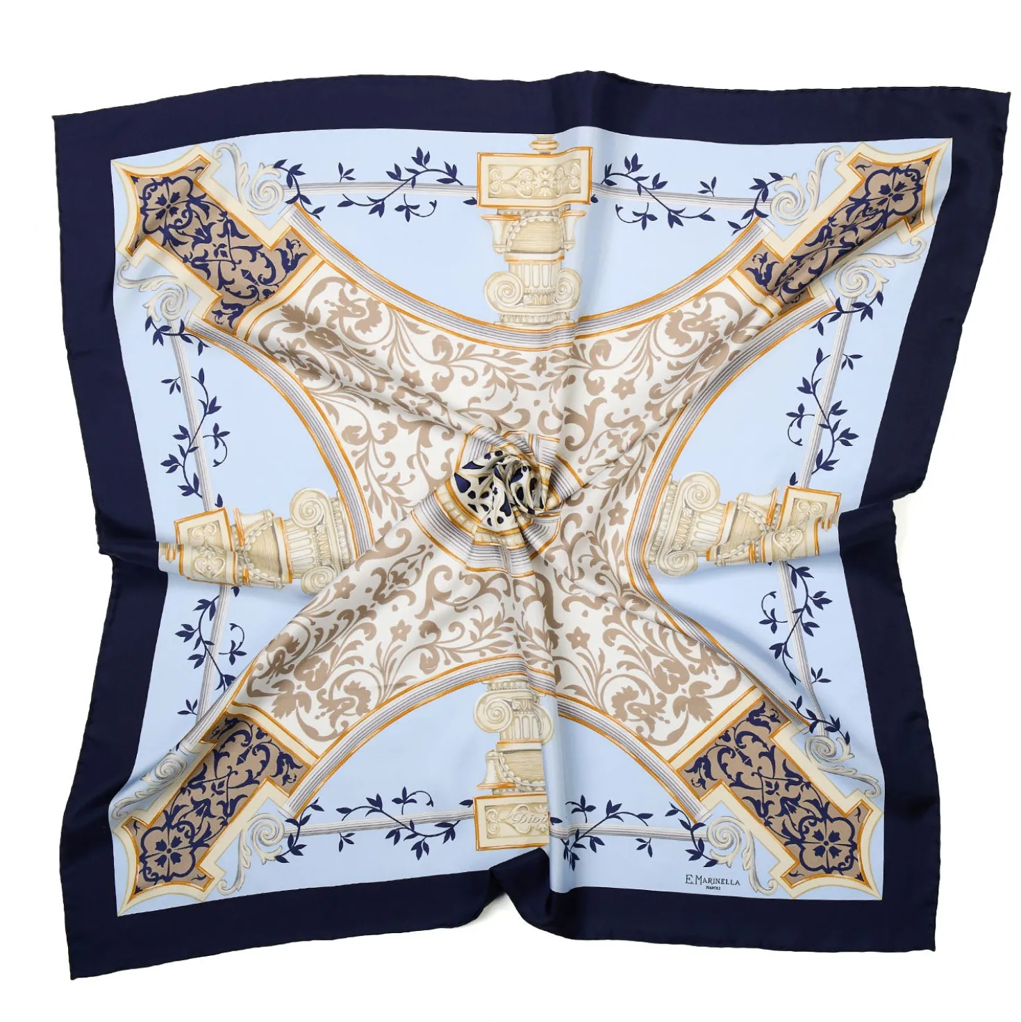 FOULARD IN SETA 90 BLU Divinita’