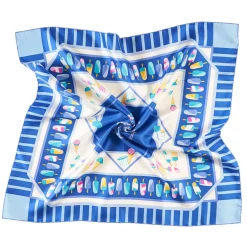 FOULARD IN SETA 90 BLU La gelateria