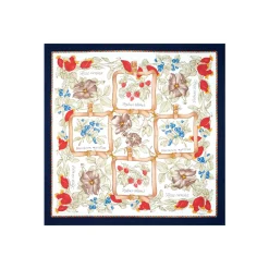 FOULARD IN SETA 90 BLU La rosa canina