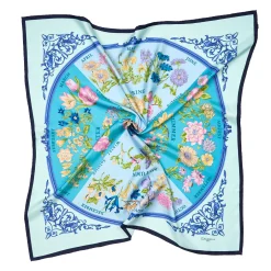 FOULARD IN SETA 90 BLU La ruota delle stagioni