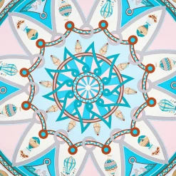 FOULARD IN SETA 90 BLU Le mongolfiere