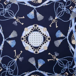 FOULARD IN SETA 90 BLU Microfantasia, nappine e chiavi