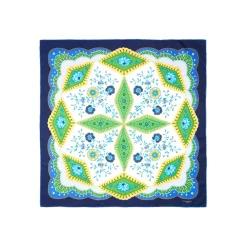 FOULARD IN SETA 90 BLU Motivo floreale