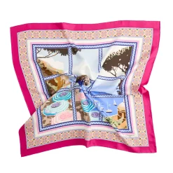 FOULARD IN SETA 90 FUCSIA I faraglioni di capri