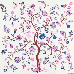 FOULARD IN SETA 90 FUCSIA L'albero della vita