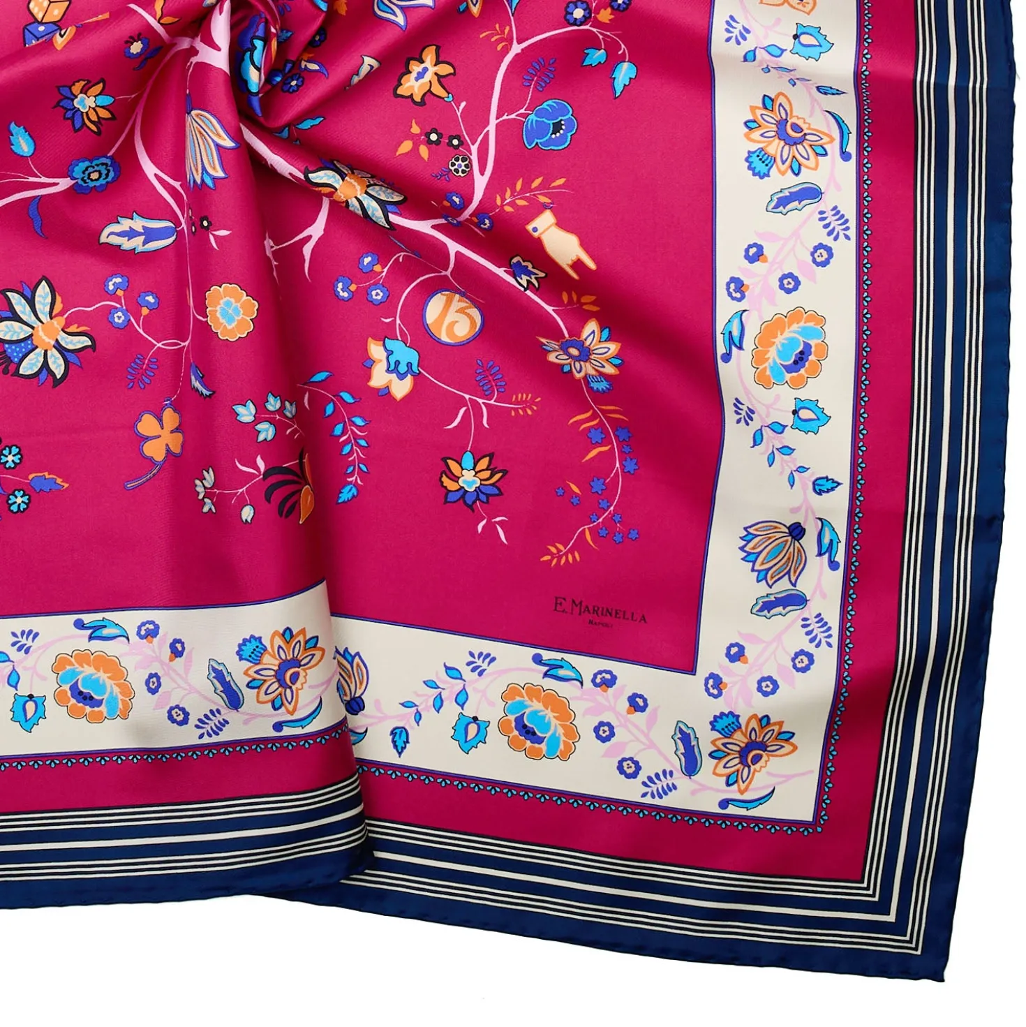 FOULARD IN SETA 90 FUCSIA L'albero della vita