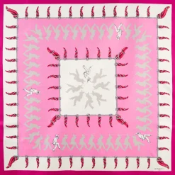 FOULARD IN SETA 90 FUCSIA Pulcinella portafortuna