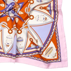 FOULARD IN SETA 90 ROSA Le mongolfiere