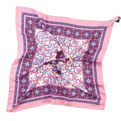 FOULARD IN SETA 90 ROSA Maiolica mediterranea