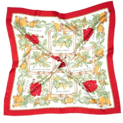 FOULARD IN SETA 90 ROSSO La rosa canina