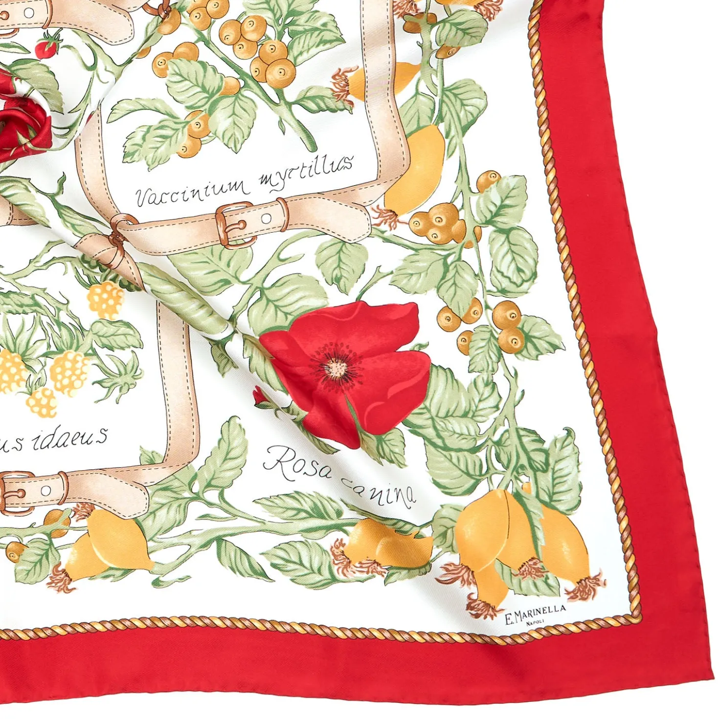 FOULARD IN SETA 90 ROSSO La rosa canina